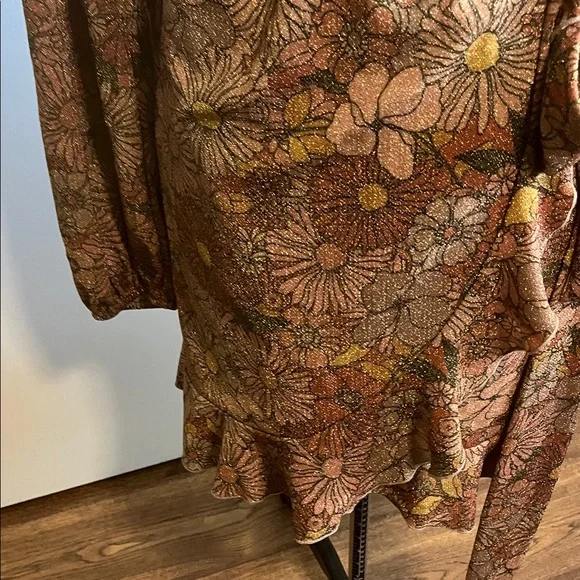 Beach Riot Floral Long Sleeve Dress - orange and Brown - Picture 6 of 10